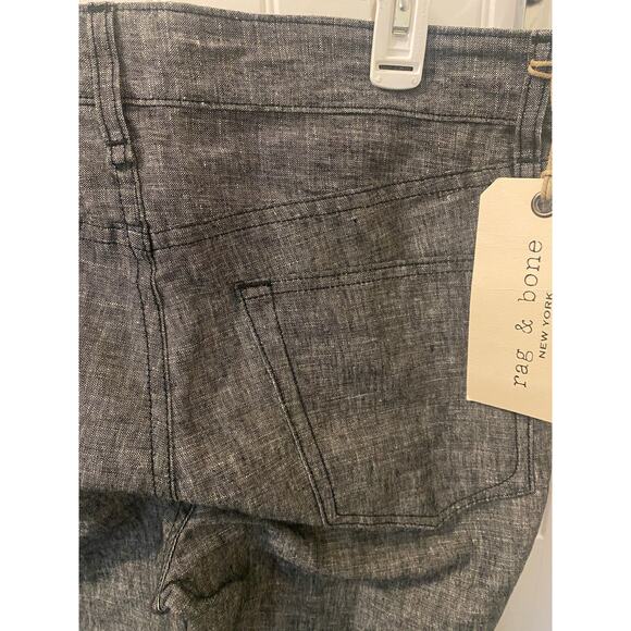 Rag & Bone Hemp Linen Cotton Blend Gray Black Cham Jeans 32 x 33 - Picture 4 of 7